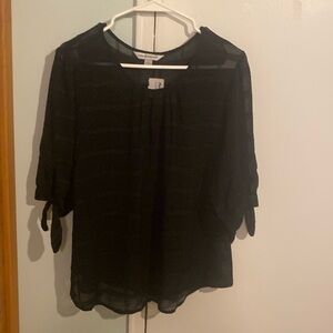 Black sheer blouse for women